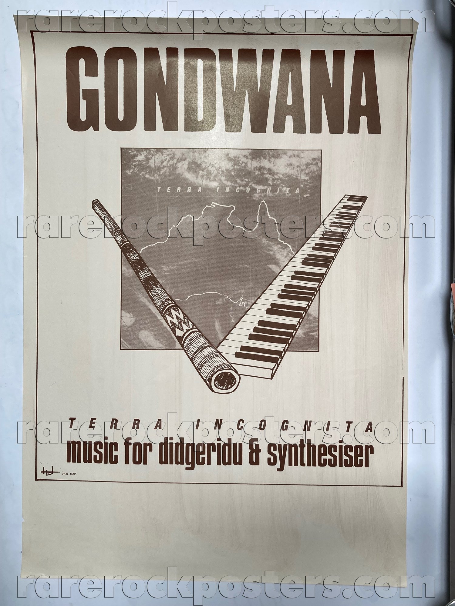 GONDWANALAND ~ TERRA INCOGNITA ~ ORIGINAL 1984 AUSTRALIAN GIG BLANK / RECORD PROMO POSTER