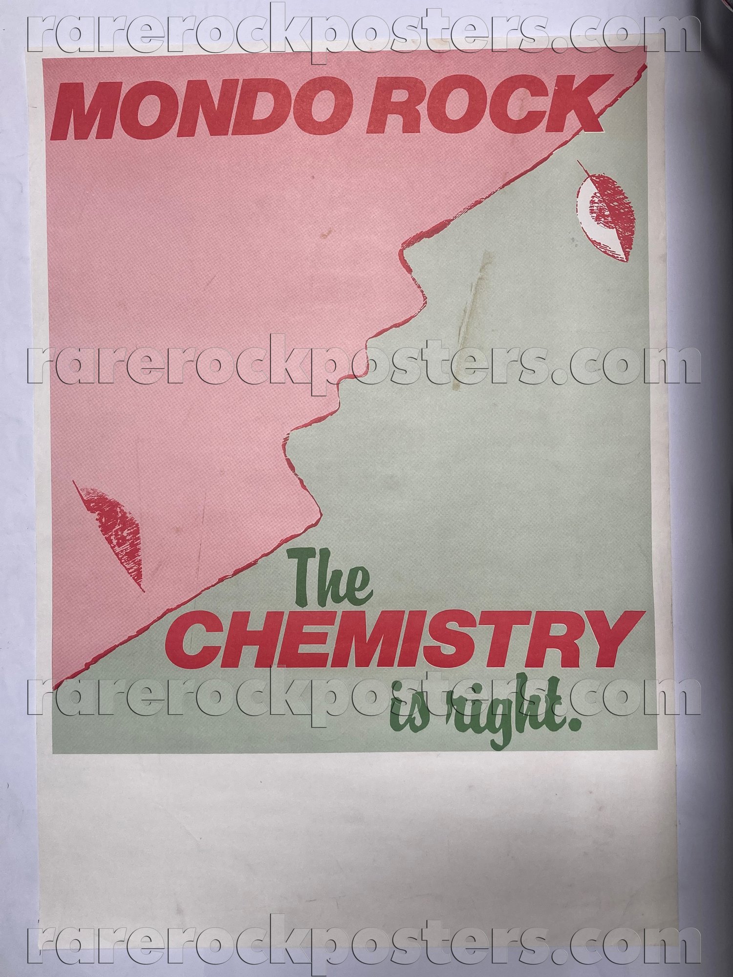 MONDO ROCK ~ CHEMISTRY IS RIGHT ~ ORIGINAL 1981 AUSTRALIAN GIG BLANK / RECORD PROMO POSTER