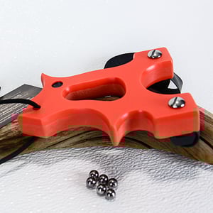 Image of Slingshot, Orange Textured HDPE Sling shot, Right Handed Shooter, Hunters Gift, Catapult
