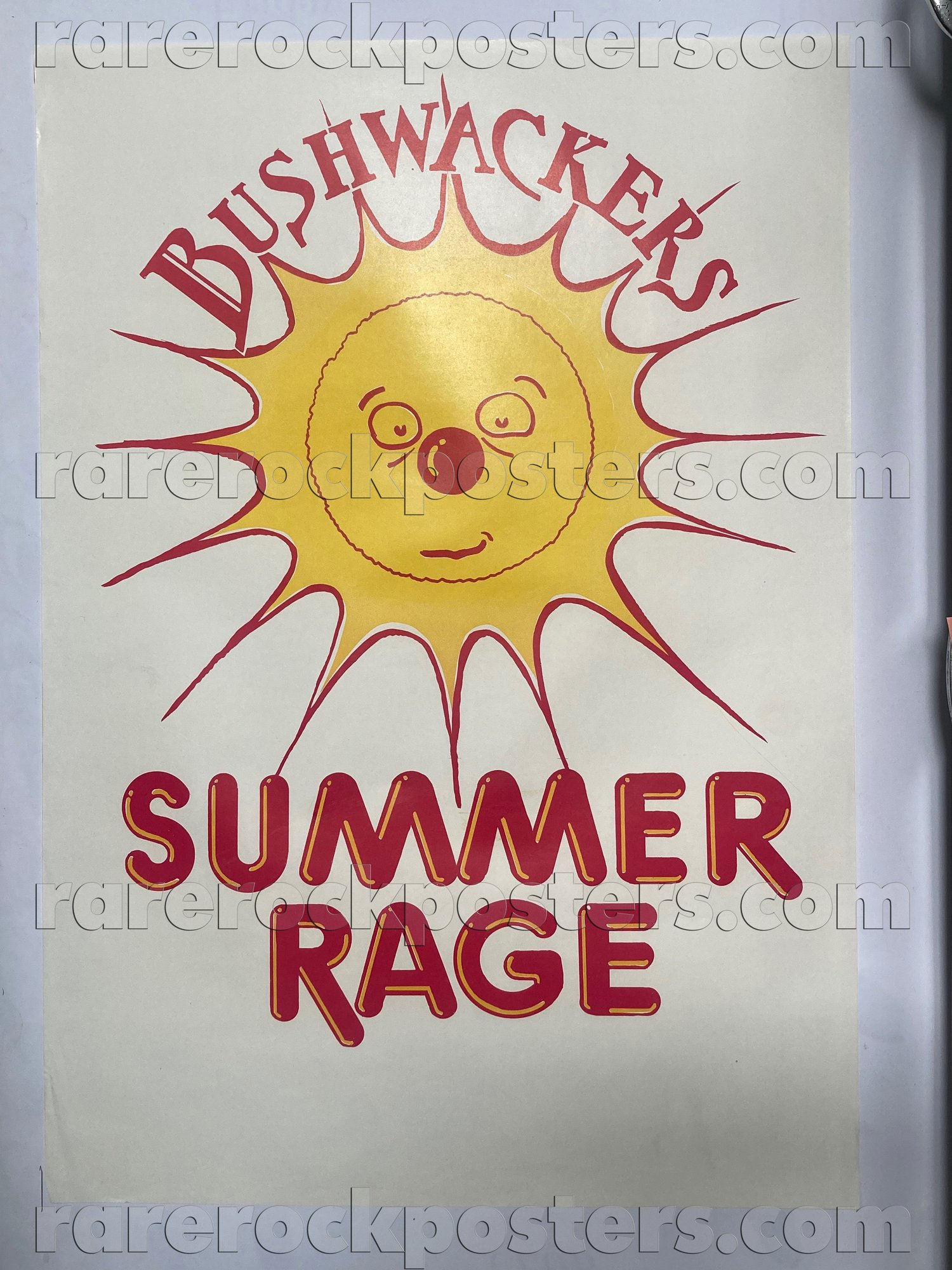 BUSHWACKERS ~ SUMMER RAGE ~ ORIGINAL EARLY 1980'S AUSTRALIAN GIG BLANK POSTER