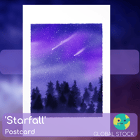 Image 1 of Starfall Watercolour Postcard