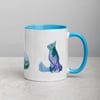 Watercolour Cats Mug - Blue Color Inside