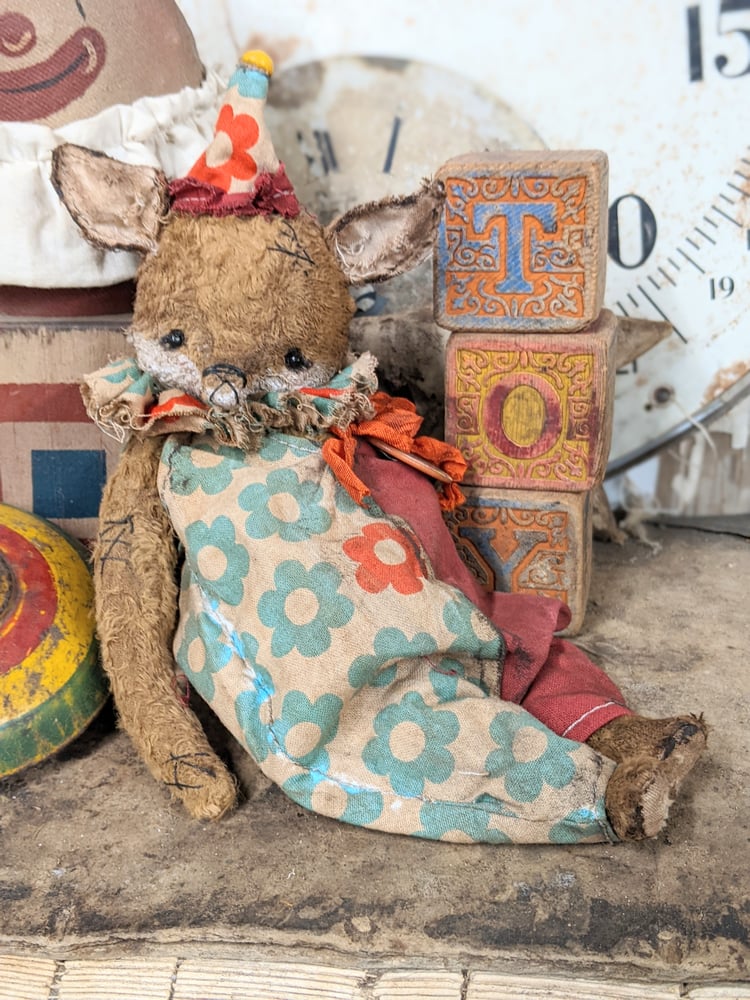 Image of NEW DESIGN - 8.5" Vintage Style Old Schoenhut Toy Circus FOX by Whendi's Bears..,
