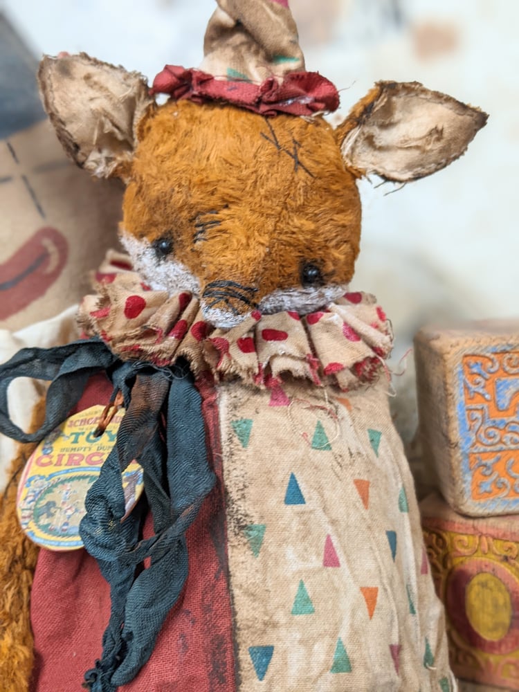 Image of NEW DESIGN - 8.5" Vintage Style Old Schoenhut Toy Circus FOX by Whendi's Bears....