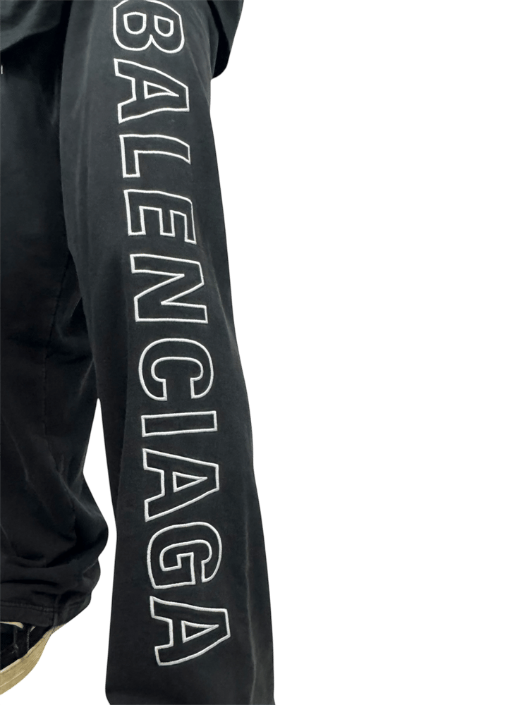 Image of Balenciaga Outlined  Embroidered Logo Sweatpants