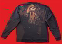 Image 2 of “SHE WOLF” CUSTOM BLEACH PAINTED SWEATER SIZE XL