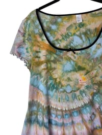 Image 5 of XL 90's Babydoll Mini Dress in Earthy Spiral Ice Dye
