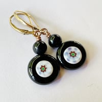 Image 3 of Coin Earrings - Black