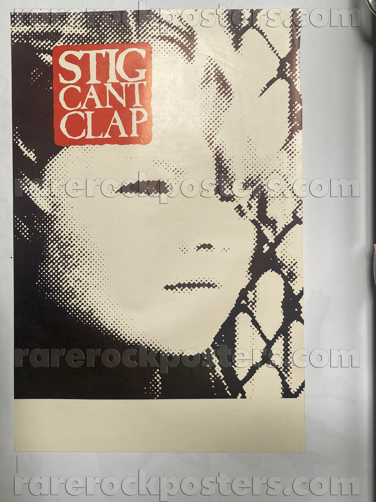 STIG CAN'T CLAP ~ OTHER SIDE OF MIDNIGHT ~ ORIG 1985 AUST GIG BLANK / RECORD PROMO POSTER