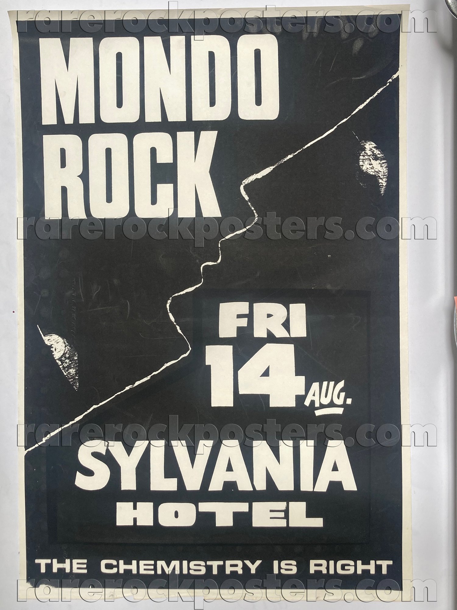 MONDO ROCK ~ CHEMISTRY IS RIGHT ~ ORIGINAL 1981 AUSTRALIAN GIG POSTER ~ SYLVANIA ~ SYDNEY