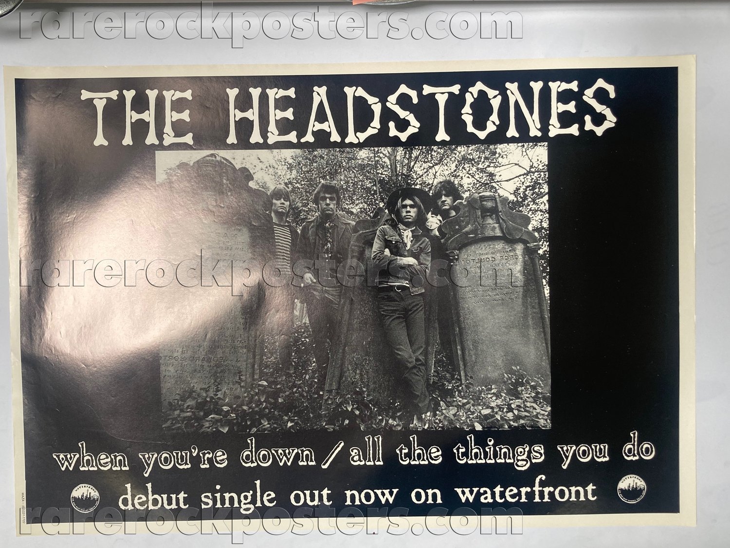 HEADSTONES ~ WHEN YOU'RE DOWN ~ ORIGINAL 1986 AUSTRALIAN RECORD PROMO POSTER