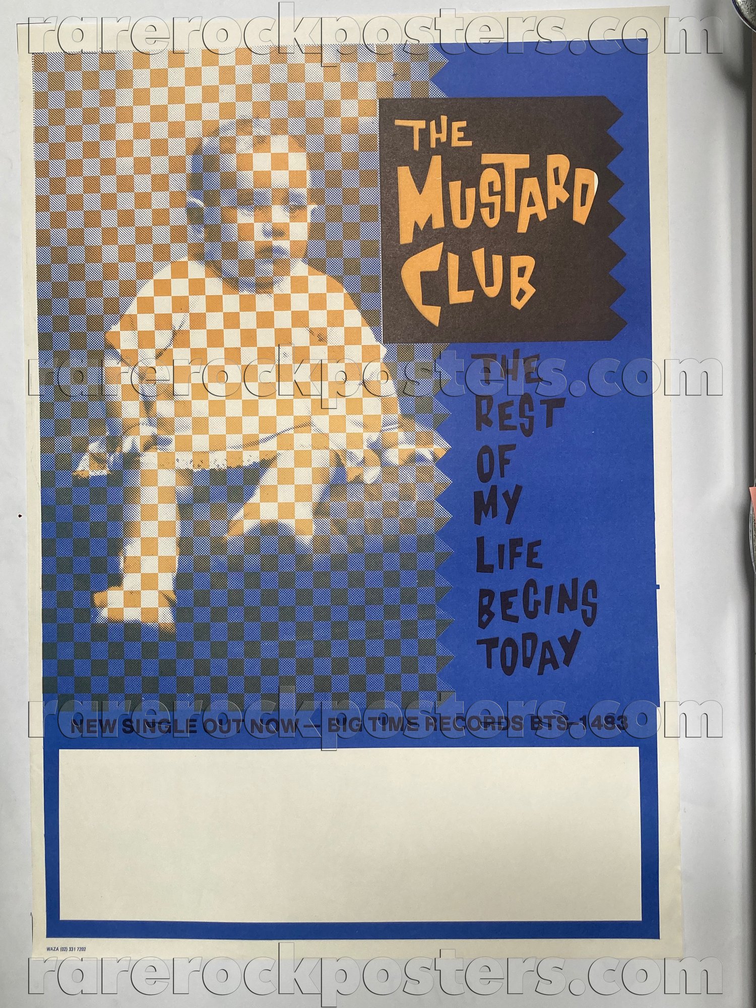 MUSTARD CLUB ~ REST OF MY LIFE BEGINS TODAY ~ ORIG 1985 AUSTRALIAN GIG BLANK / RECORD PROMO POSTER