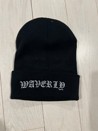 WAVERLY embroidered Black beanie-Free domestic shipping.