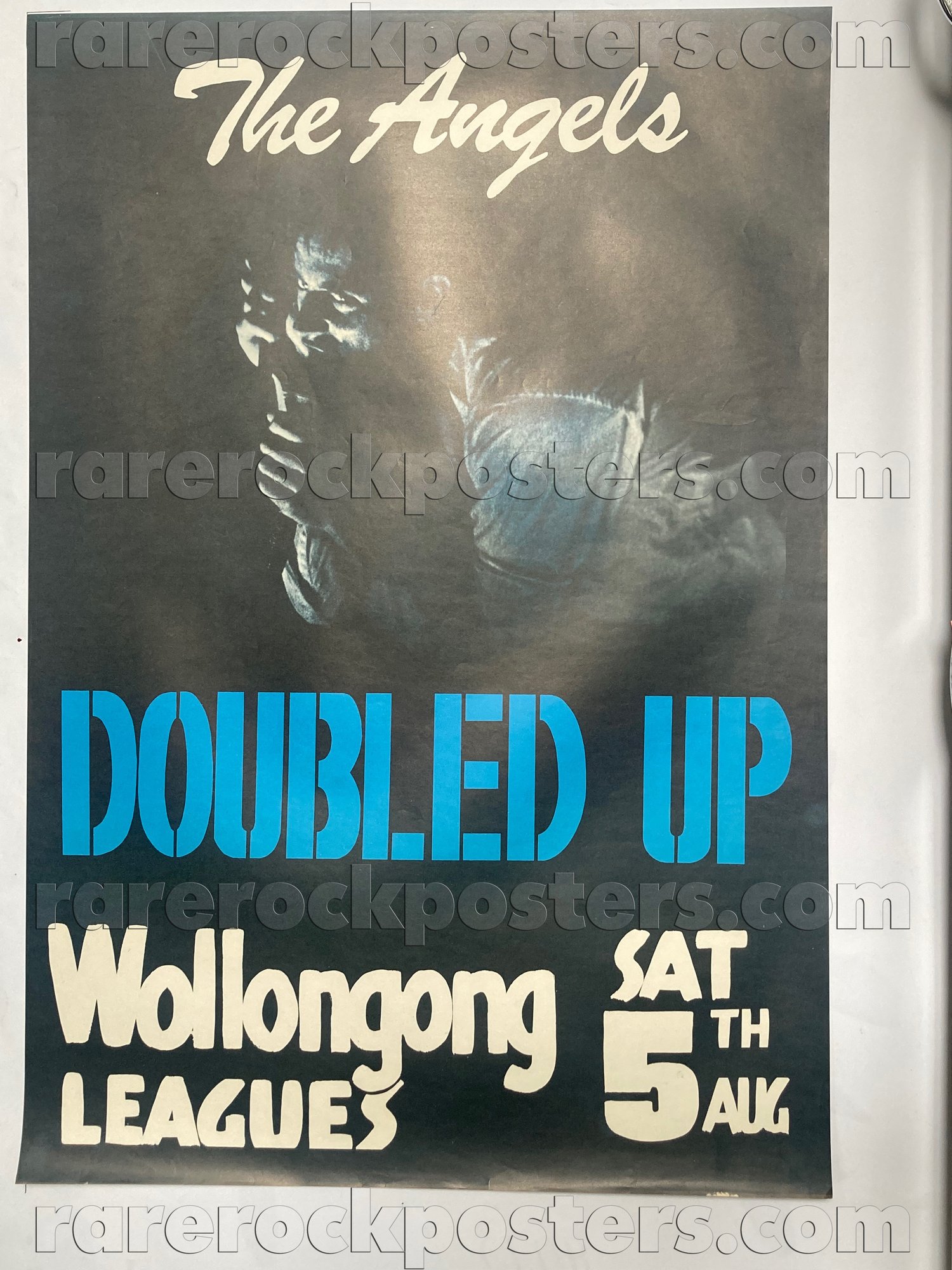 THE ANGELS ~ DOUBLED UP ~ ORIGINAL 1978 AUSTRALIAN GIG POSTER ~ WOLLONGONG LEAGUES