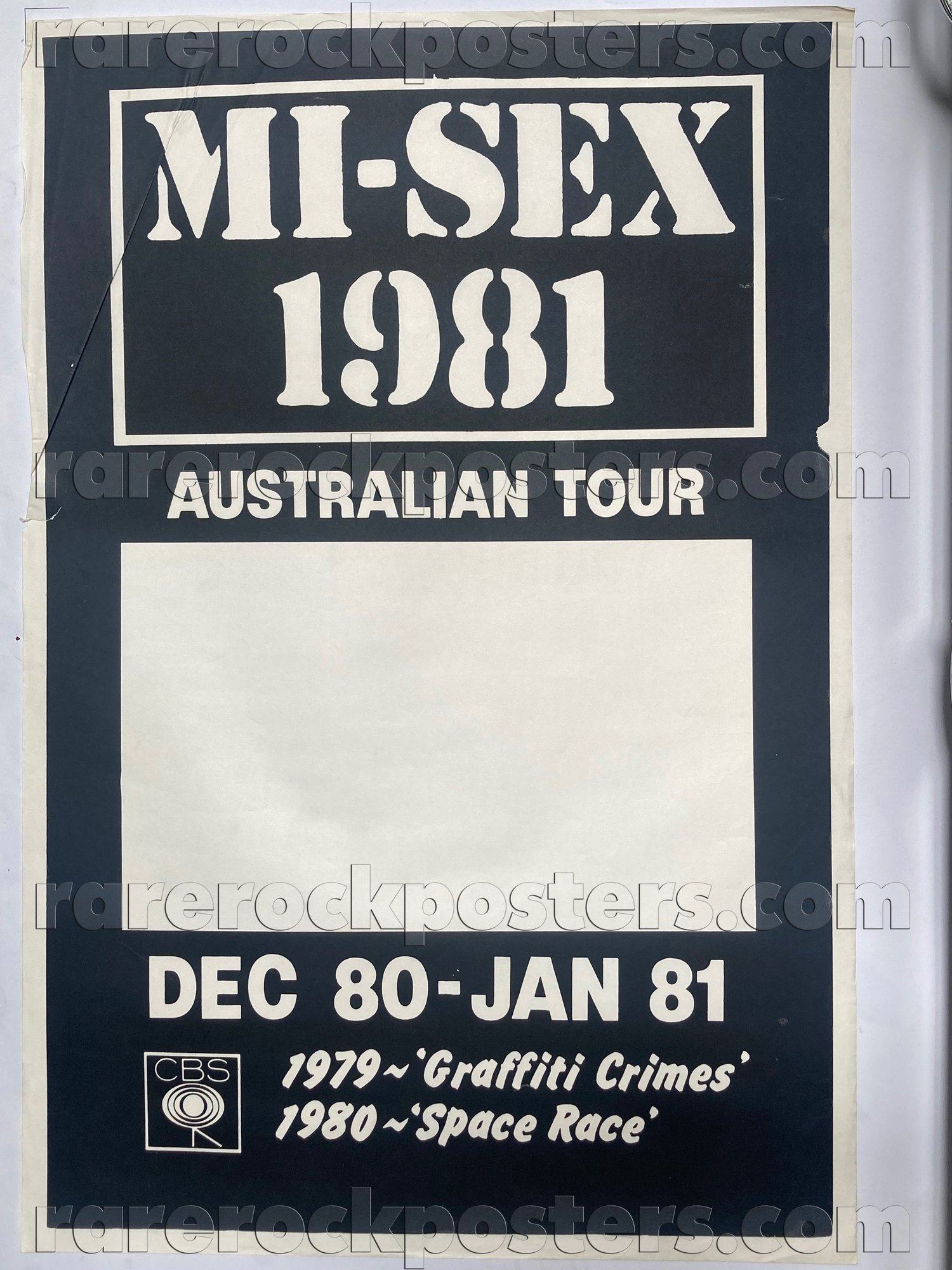 MI-SEX ~ ORIGINAL 1980 AUSTRALIAN GIG BLANK POSTER