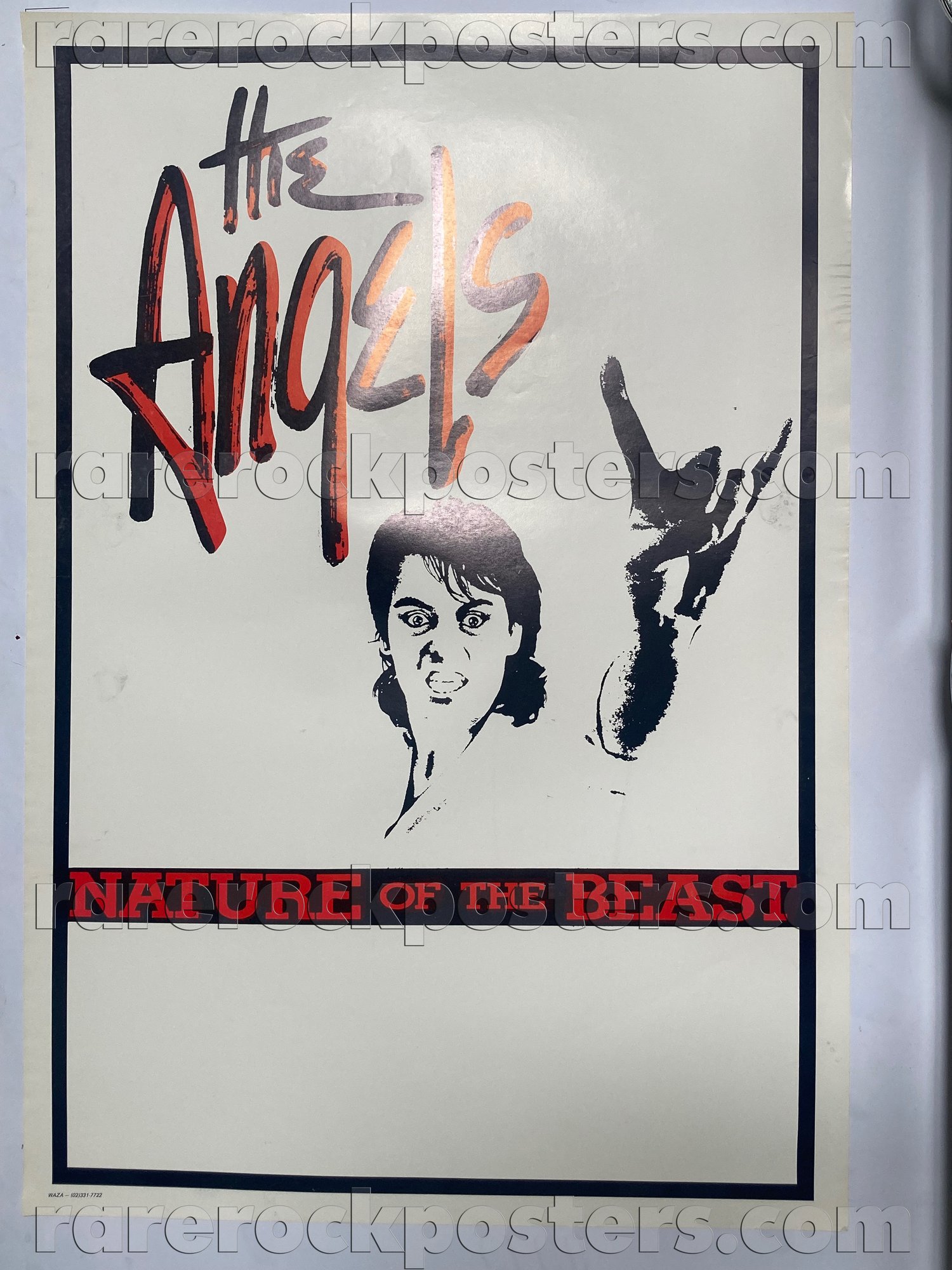 THE ANGELS ~ NATURE OF THE BEAST ~ ORIGINAL 1986 AUSTRALIAN TOUR GIG BLANK POSTER