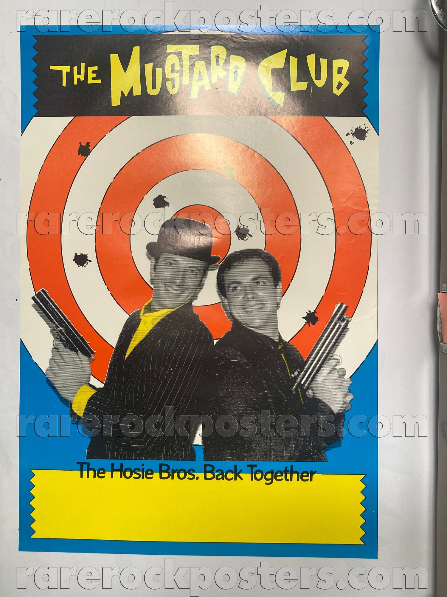 MUSTARD CLUB ~ HOSIE BROS BACK TOGETHER ~ ORIG c.1985 AUSTRALIAN GIG BLANK POSTER