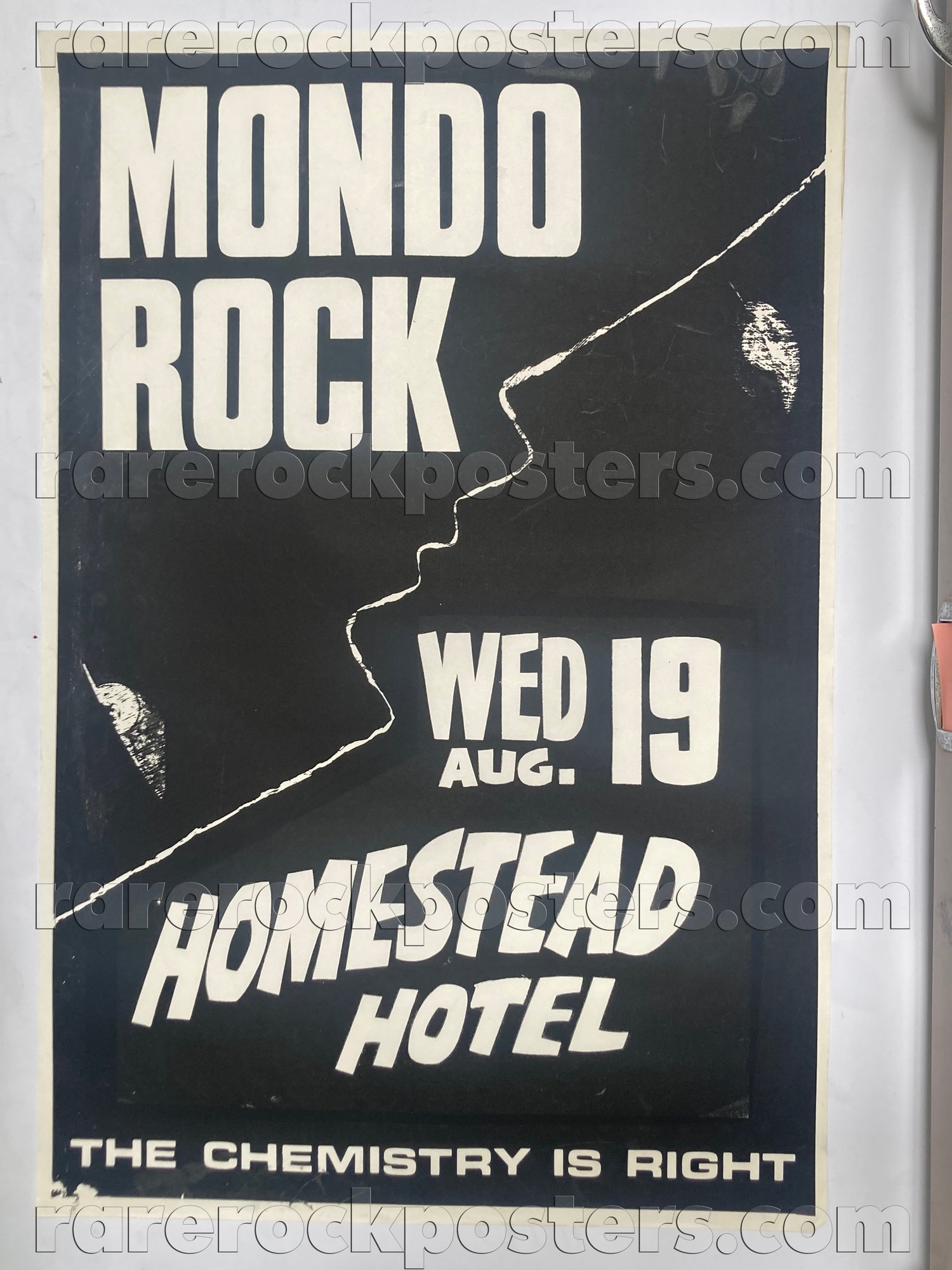 MONDO ROCK ~ CHEMISTRY IS RIGHT ~ ORIGINAL 1981 AUSTRALIAN GIG POSTER ~ HOMESTEAD ~ QLD