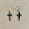 Abalone Cross Earrings