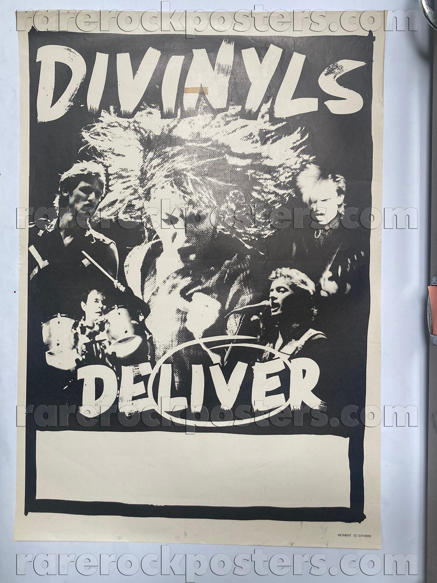 DIVINYLS ~ DELIVER ~ ORIGINAL EARLY 1980'S AUSTRALIAN GIG BLANK POSTER