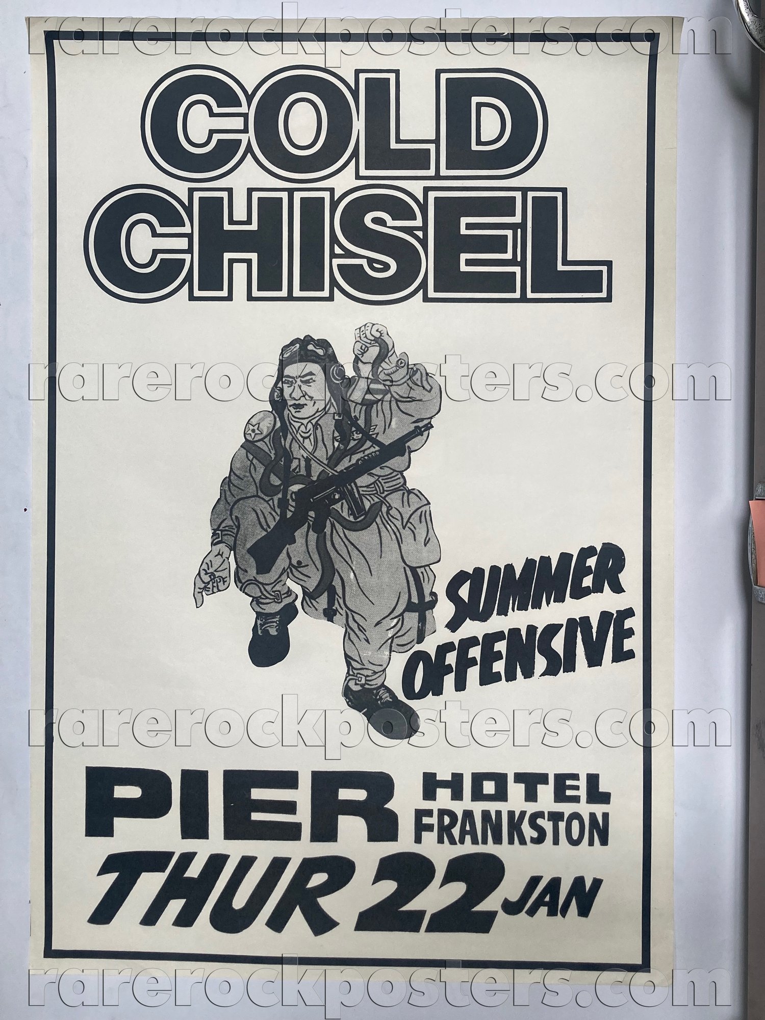 COLD CHISEL ~ SUMMER OFFENSIVE ~ ORIGINAL 1981 AUSTRALIAN GIG POSTER ~ FRANKSTON