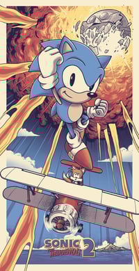 Image 1 of Sonic 2 (1993) 12x24" Fine Art Print