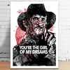 Freddy Krueger Nightmare on Elm Street - 5 x 7 Letterpress Style Horror Movie Art Print - Valentine'