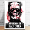 Frankenstein's Monster Creature Boris Karloff Universal Monsters - 5 x 7 Letterpress Style Horror Mo