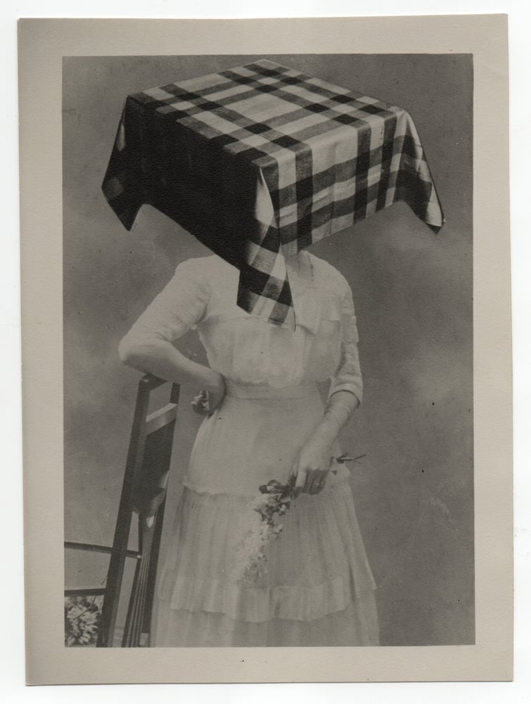 Image of Bohumil Stepan: Sister Amalie with 'square head covered by tablecloth', ca 1971