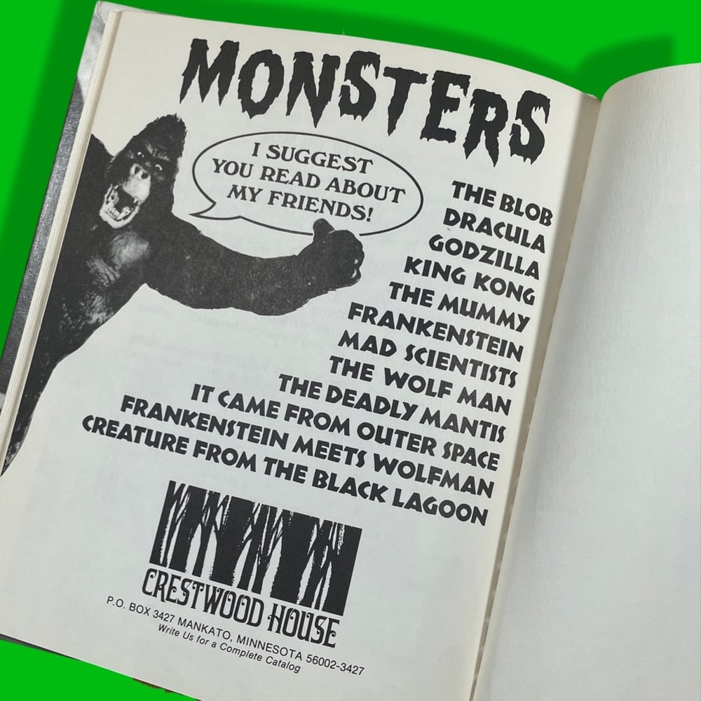 BK: The Blob - “Monsters” from Crestwood House 1st Edition HB Steve McQueen 1982