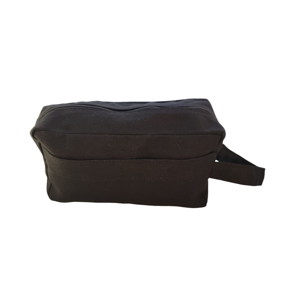 Image of Men´s Toiletry Bag  - Black Organic Cotton 