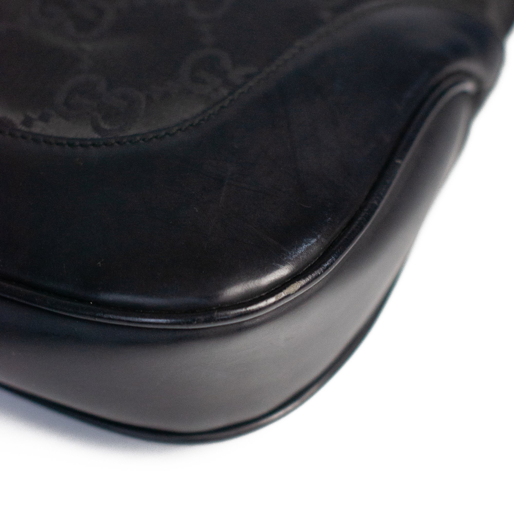 Image of Gucci by Tom Ford Jackie Black Monogram Satin Shoulder Bag