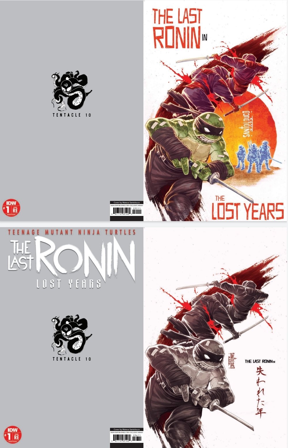 Tentacle10 Variant Set A and B - The Last Ronin: The Lost Years #1  