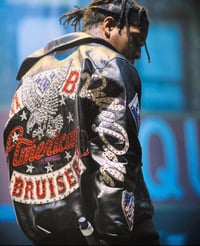 Image 1 of Pelle Pelle American Bruiser "ASAP ROCKY" Embellished Leather jacket Black