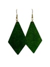 EMERALD GREEN ELAINE LEATHER EARRINGS