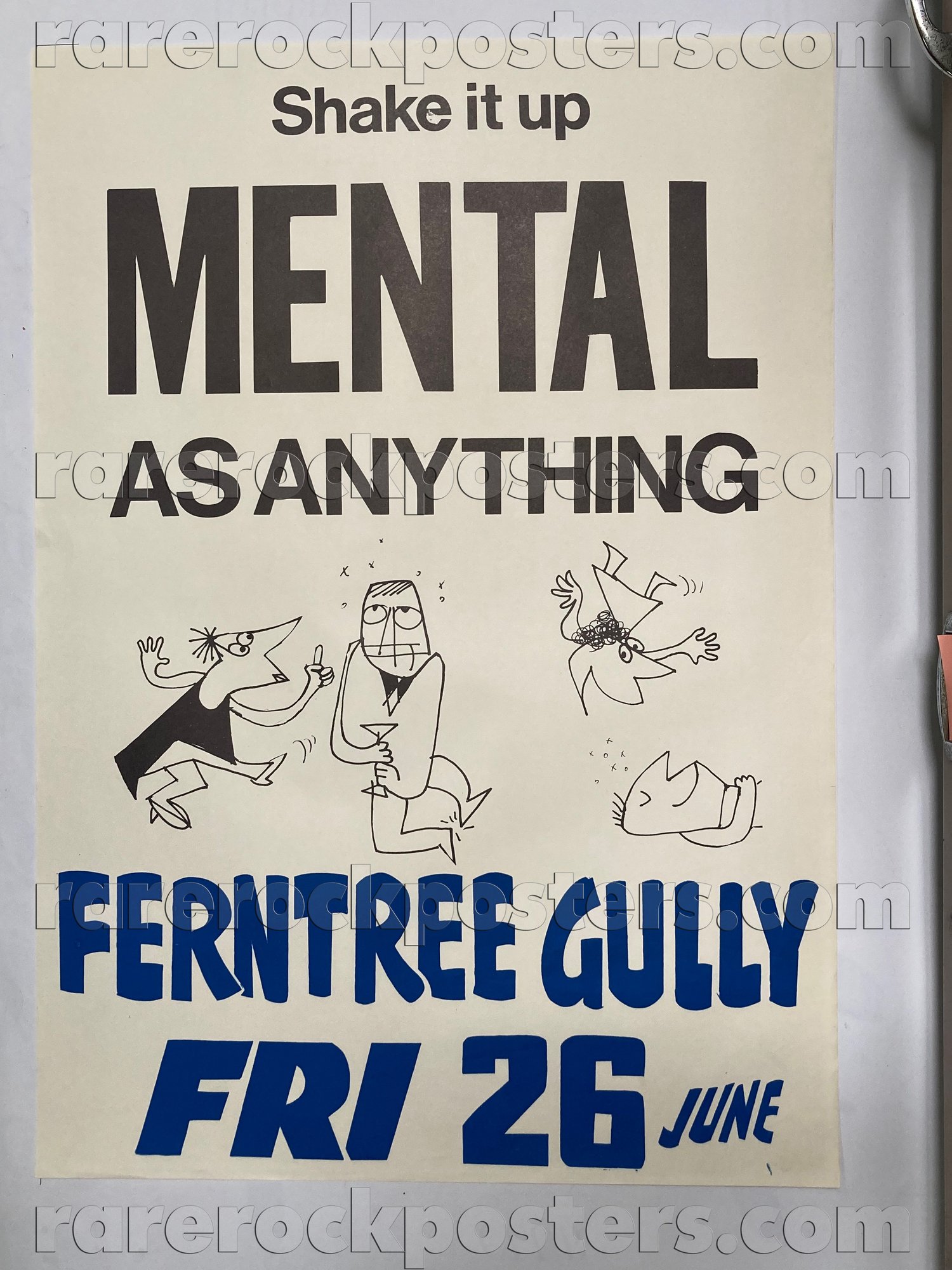 MENTAL AS ANYTHING ~ SHAKE IT UP! ~ ORIGINAL 1981 AUSTRALIAN GIG POSTER ~ FERNTREE GULLY ~ VIC