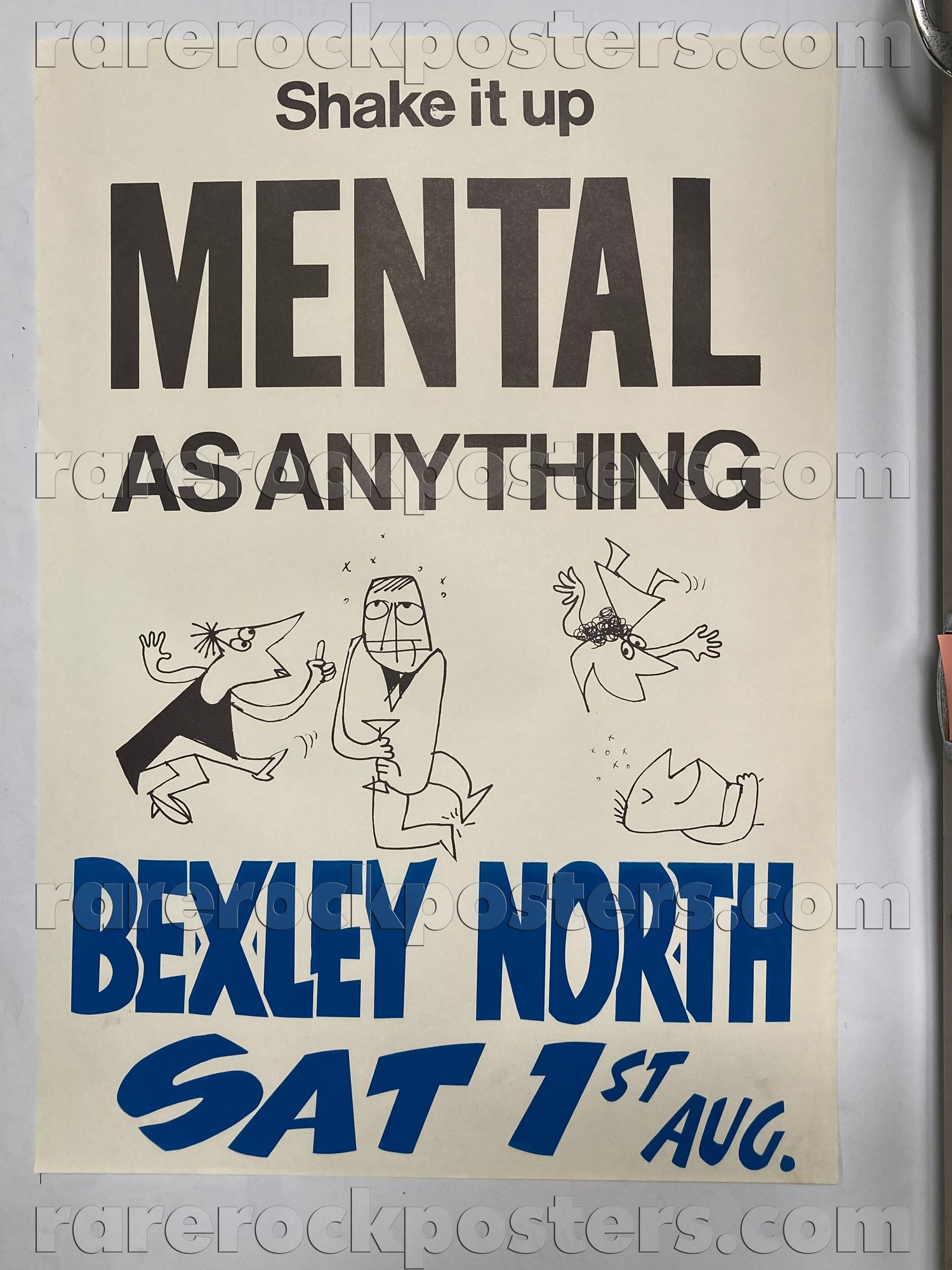 MENTAL AS ANYTHING ~ SHAKE IT UP! ~ ORIGINAL 1981 AUSTRALIAN GIG POSTER ~ BEXLEY ~ SYDNEY