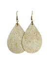 CRACKED WHITE TEARDROP LEATHER EARRINGS