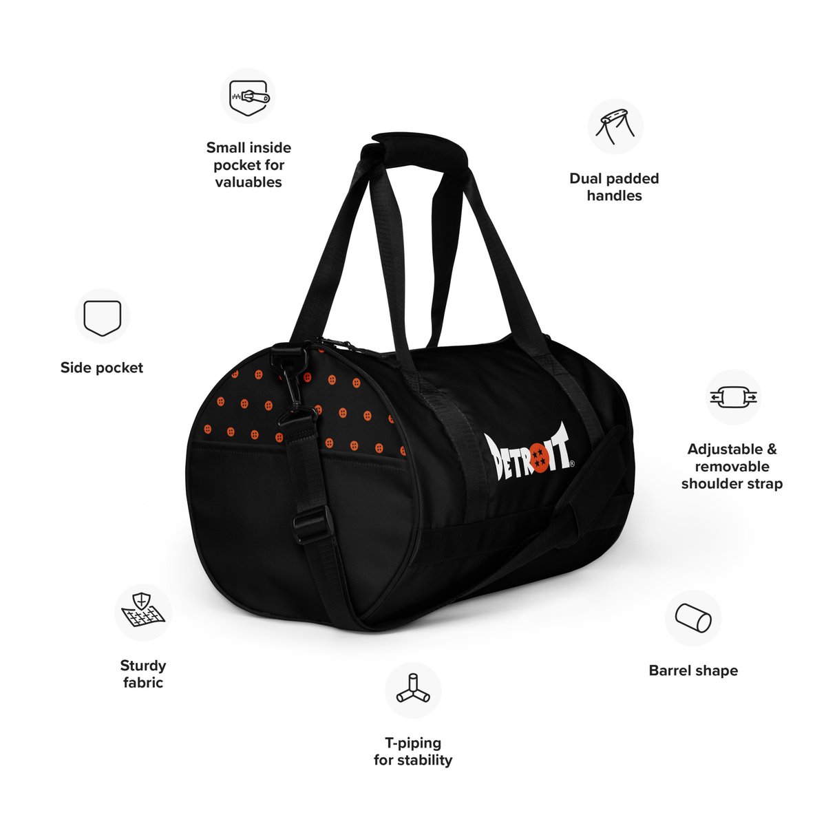 Image of Detroit Z Black gym bag