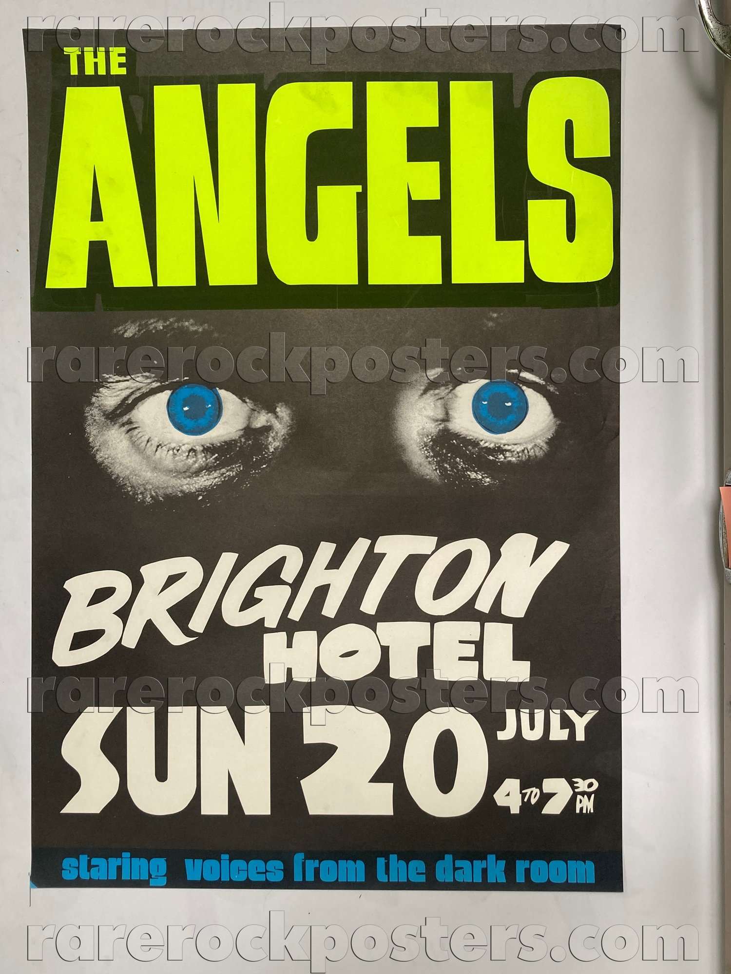 THE ANGELS ~ STARING VOICES FROM THE DARK ROOM ~ ORIG 1980 AUSTRALIAN GIG POSTER ~ BRIGHTON HOTEL