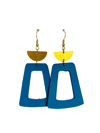 ELECTRIC BLUE CORINNE LEATHER EARRINGS