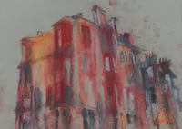 Tenements From Stanmore Road - Charcoal and Soft Pastels on Paper - Save £170