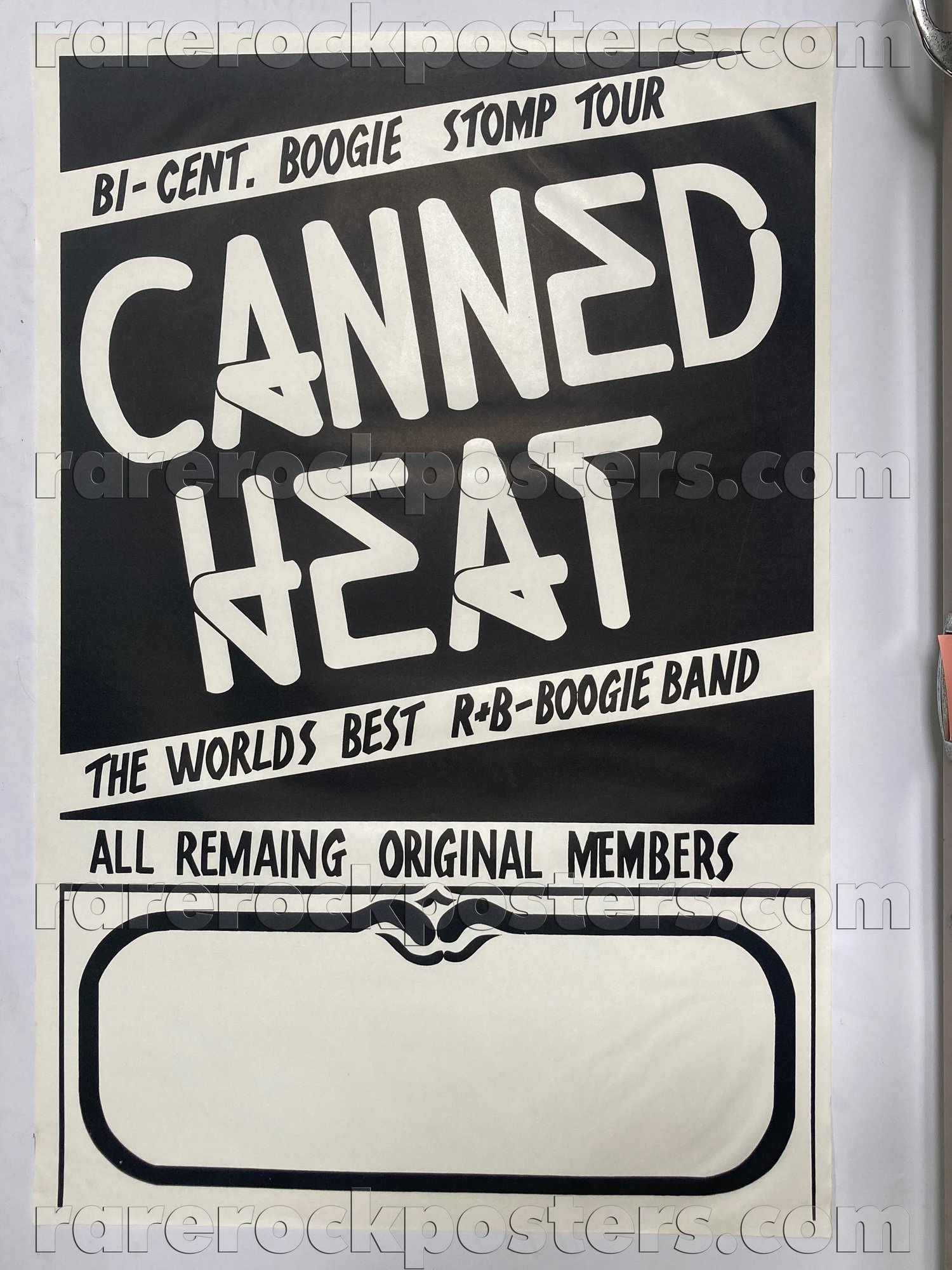 CANNED HEAT ~ BI CENT. BOOGIE STOMP TOUR ~ ORIG 1986 AUSTRALIAN GIG BLANK POSTER