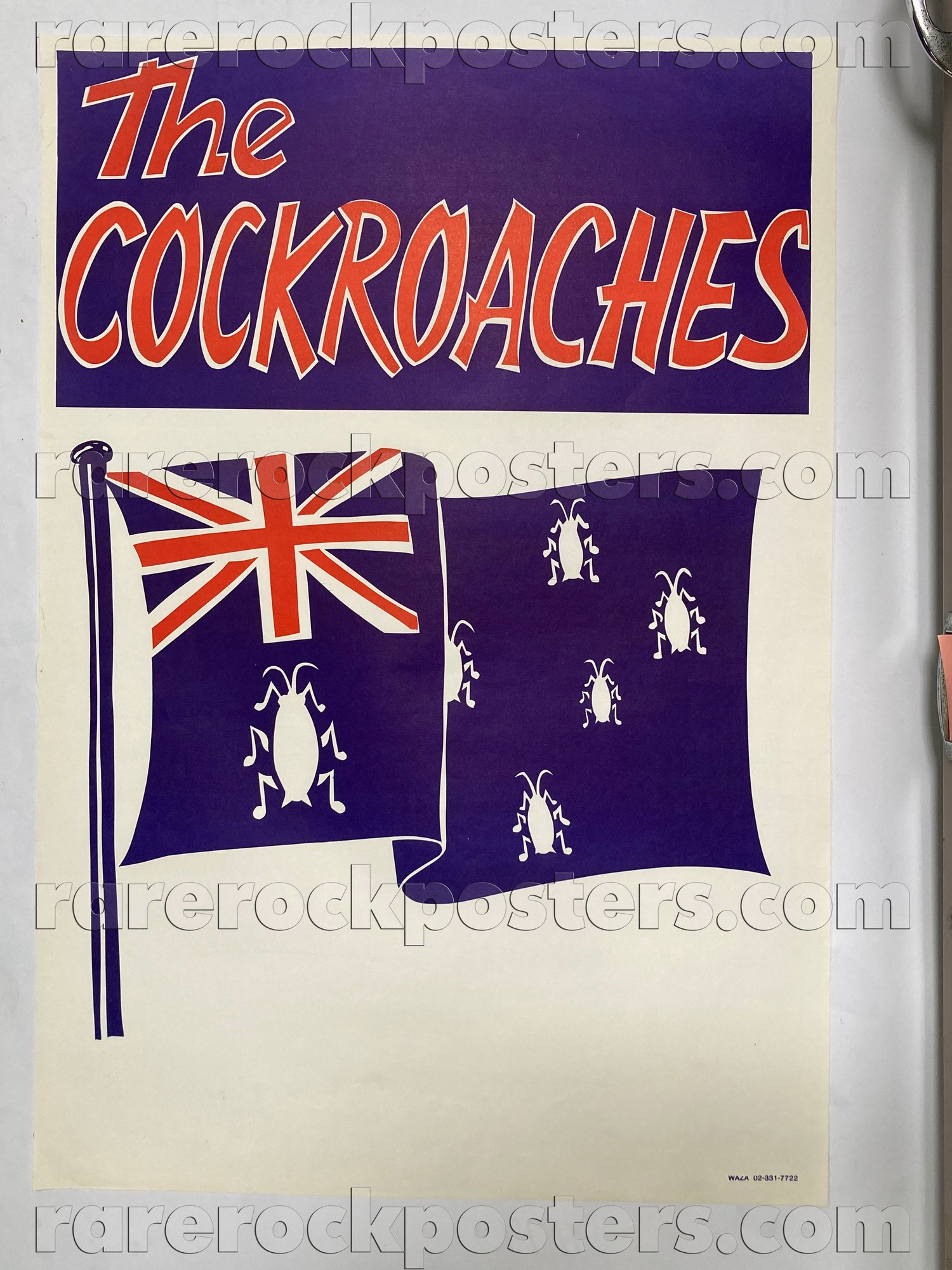 COCKROACHES ~ ORIGINAL EARLY 1980'S AUSTRALIAN GIG BLANK POSTER