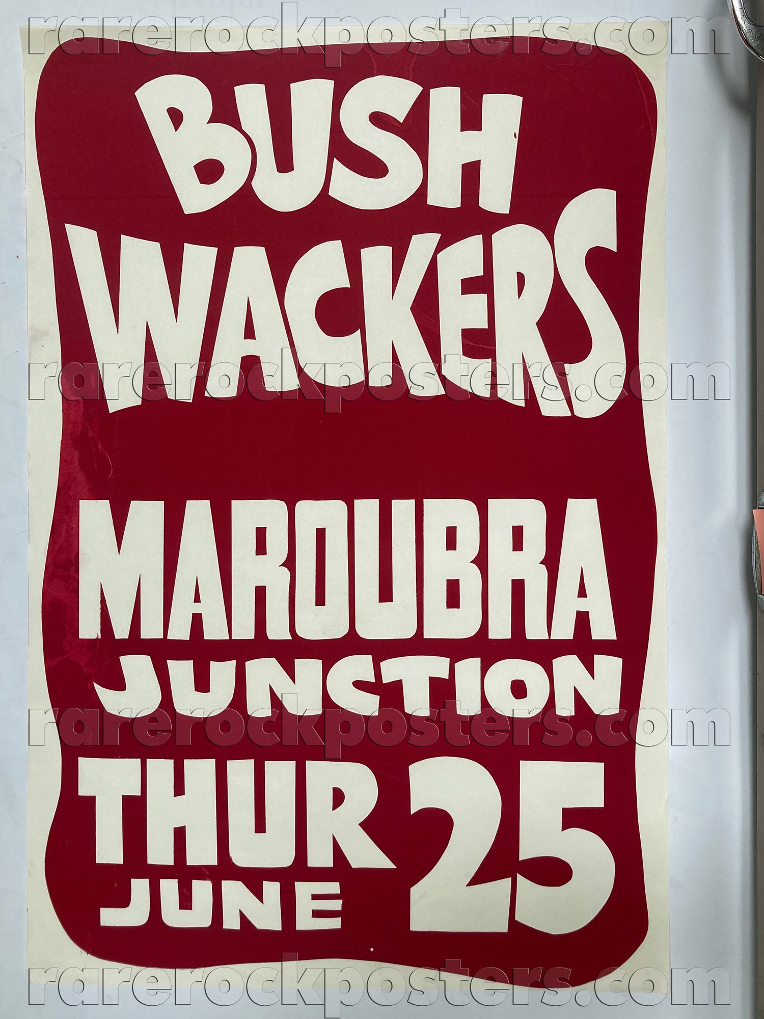 BUSHWACKERS ~ ORIGINAL 1981 AUSTRALIAN GIG POSTER ~ MAROUBRA JUNCTION ~ SYDNEY