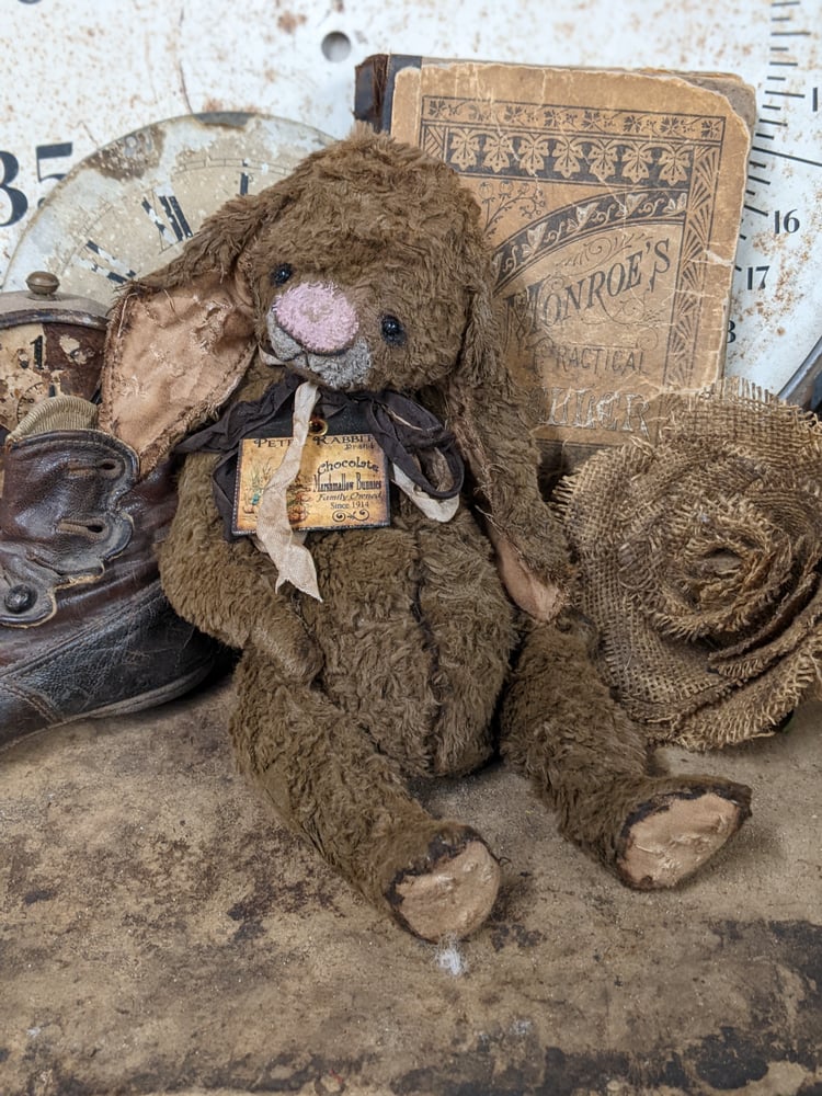 Image of 8.5" - Vintage Chocolate Lop-Eared  Rabbit   by Whendi's Bears --