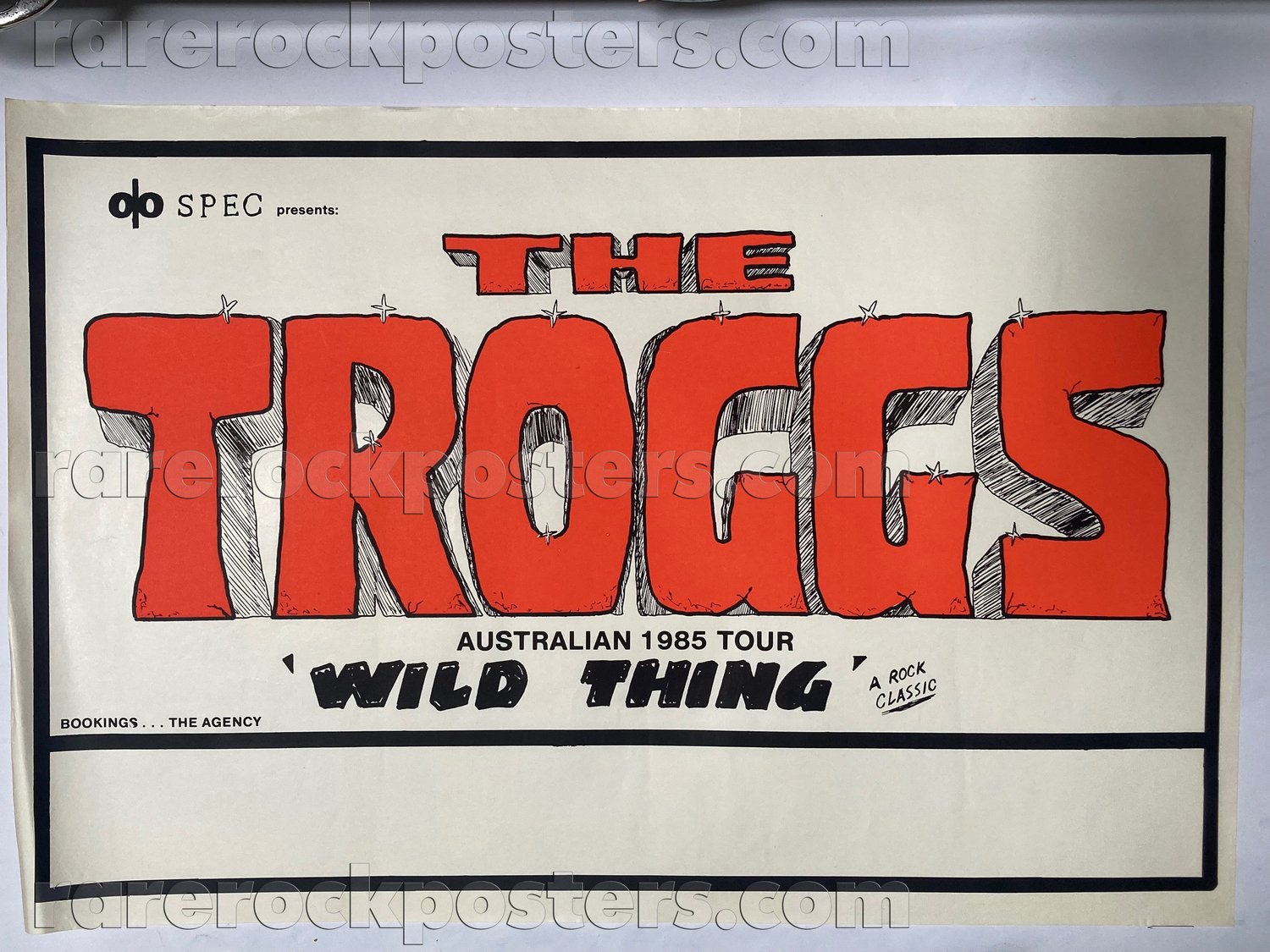 THE TROGGS ~ WILD THING ~ ORIGINAL 1985 AUSTRALIAN TOUR GIG BLANK POSTER