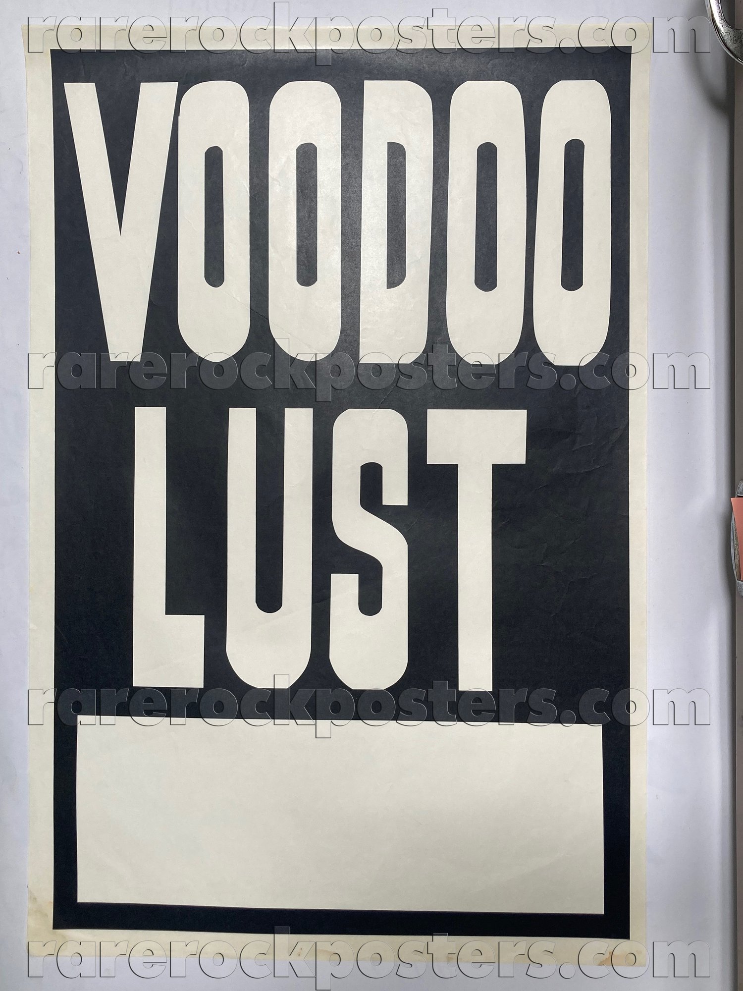 VOODOO LUST ~ ORIGINAL MID 1980'S AUSTRALIAN GIG BLANK POSTER