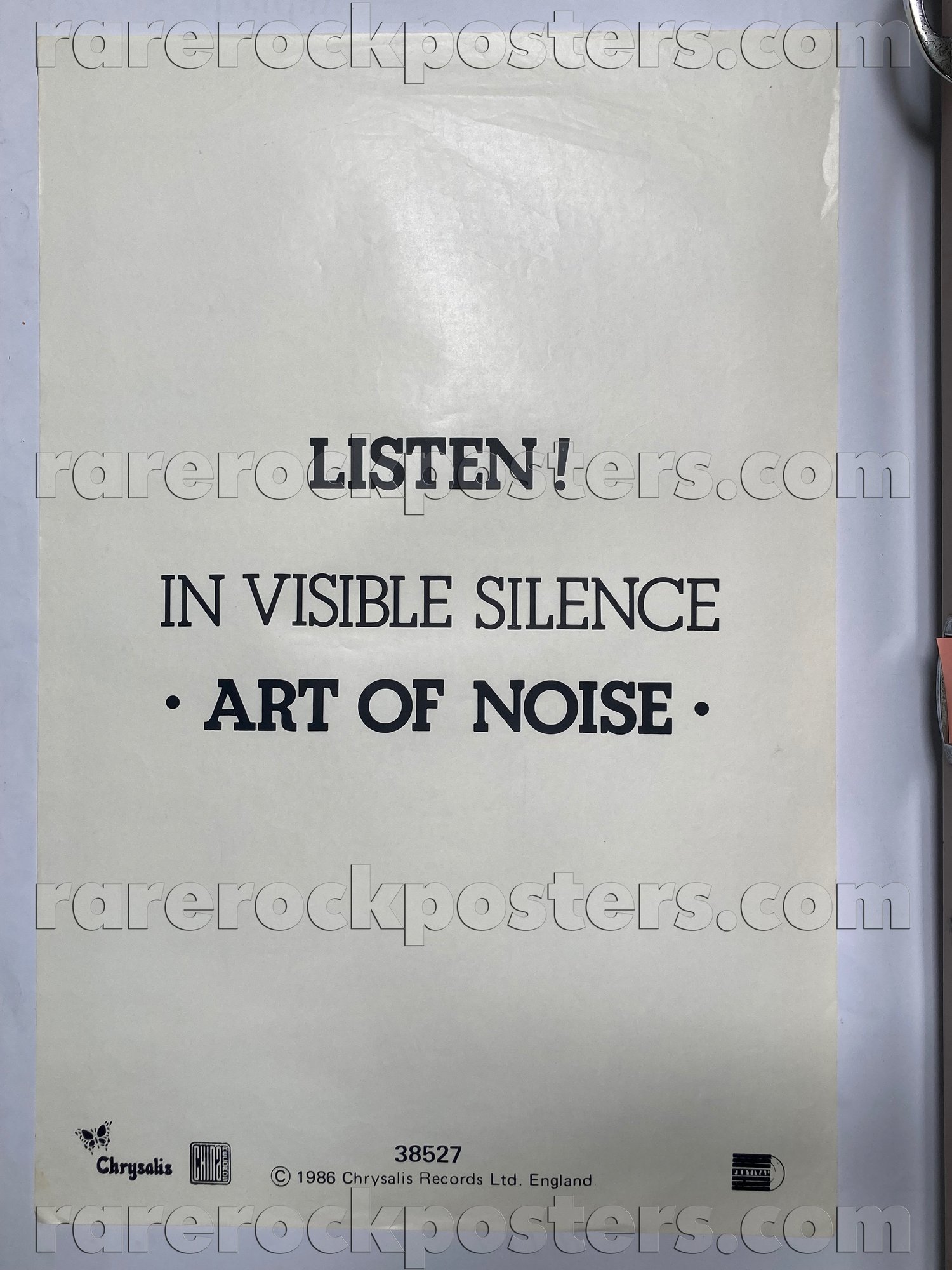 ART OF NOISE ~ IN VISIBLE SILENCE ~ ORIGINAL 1986 AUSTRALIAN RECORD STORE PROMO POSTER