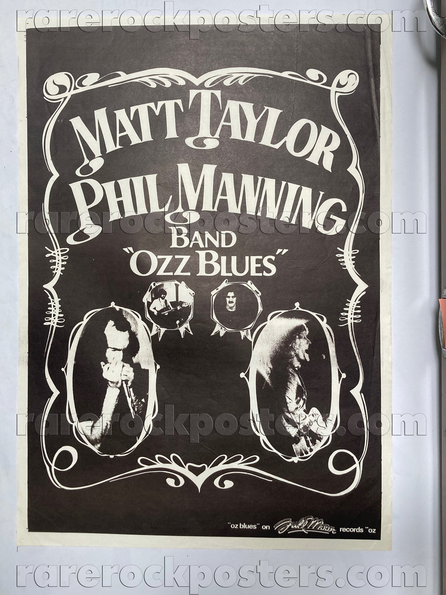 MATT TAYLOR & PHIL MANNING ~ OZZ BLUES ~ ORIGINAL 1980 AUSTRALIAN RECORD STORE PROMO POSTER